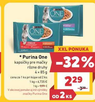 Purina One kapsičky pre mačky rôzne druhy 4 x 85 g