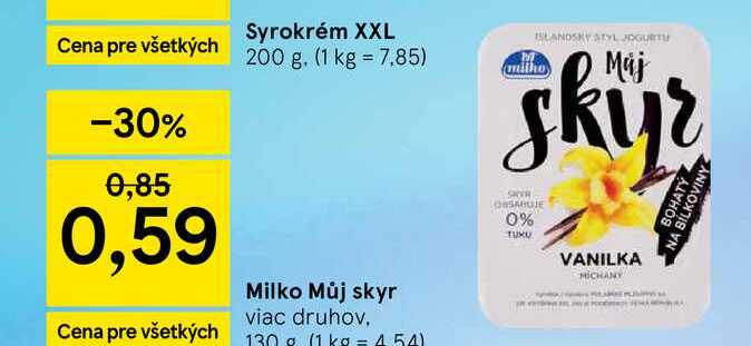 Milko Můj skyr viac druhov 130g