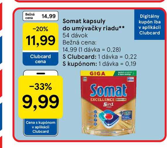 Somat kapsuly do umývačky riadu 54 dávok