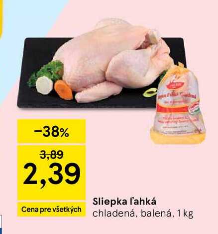 Sliepka ľahká chladená, balená, 1 kg
