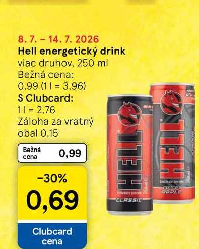 Hell energetický drink viac druhov, 250 ml