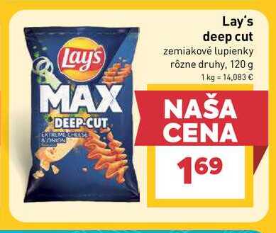Lay's deep cut zemiakové lupienky rôzne druhy, 120 g