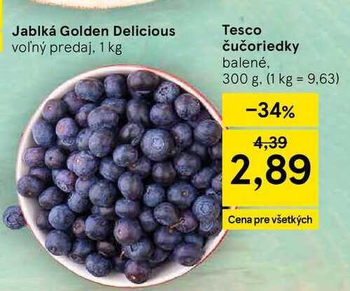 Tesco čučoriedky balené, 300 g
