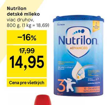 Nutrilon detské mlieko viac druhov, 800 g