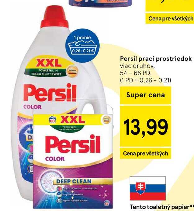 Persil prací prostriedok viac druhov, 54 - 66 PD