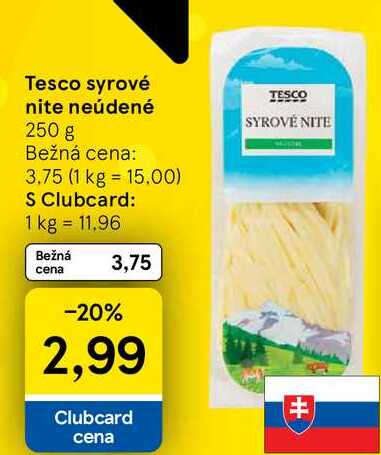 Tesco syrové nite neúdené 250 g