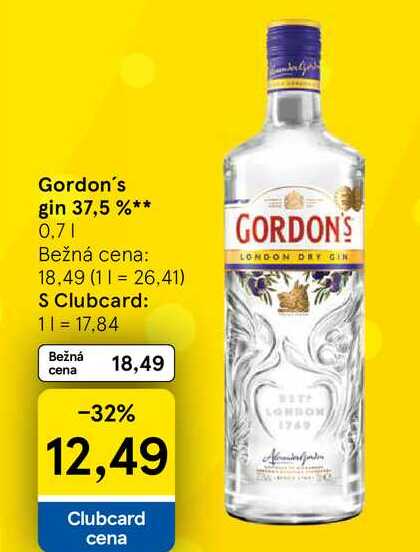 Gordon's gin 37,5 % 0.7l