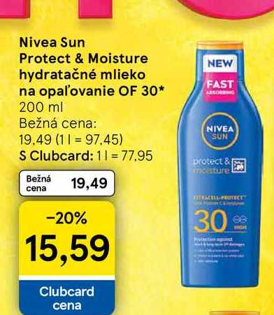 Nivea Sun Protect & Moisture hydratačné mlieko na opaľovanie OF 30 200 ml 