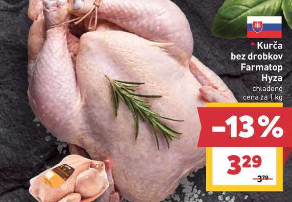 Kurča bez drobkov Farmatop Hyza chladené cena za 1 kg