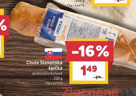 Chute Slovenska špička slivková/orechová 220 g 