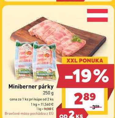 Miniberner párky 250 g