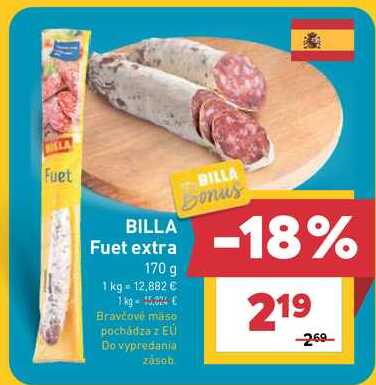 BILLA Fuet extra 170 g