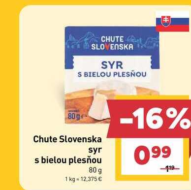 Chute Slovenska s bielou plesňou syr 80 g