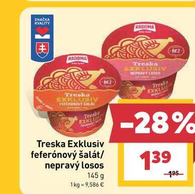 Treska Exklusiv feferónový šalát/ nepravý losos 145 g