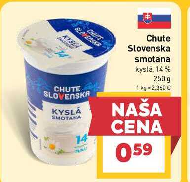 Chute Slovenska smotana kyslá, 14% 250 g v akcii