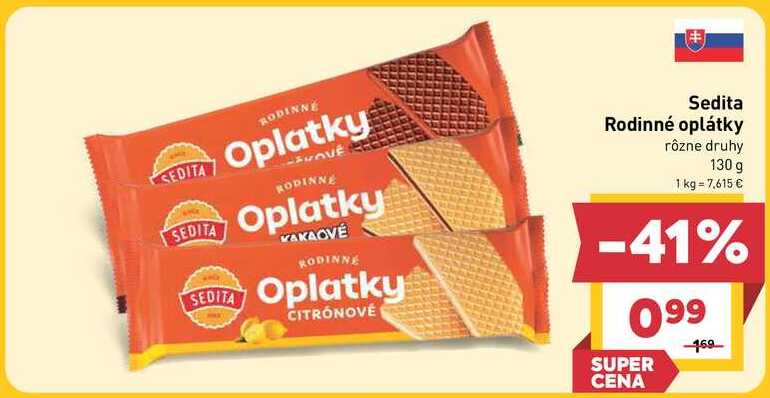 Sedita Rodinné oplátky rôzne druhy 130 g