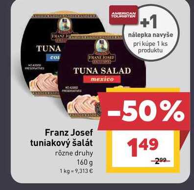 Franz Josef tuniakový šalát rôzne druhy 160 g 