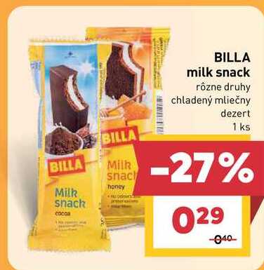 BILLA Milk snack 1ks