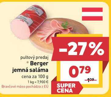 Berger jemná saláma cena za 100 g