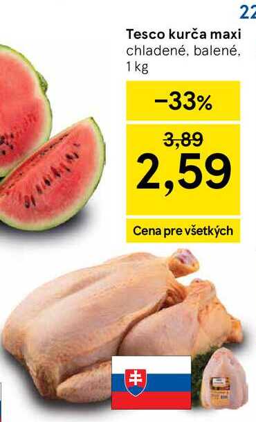 Tesco kurča maxi chladené, balené 1 kg