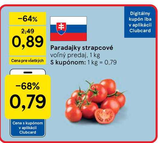 Paradajky strapcové voľný predaj, 1 kg