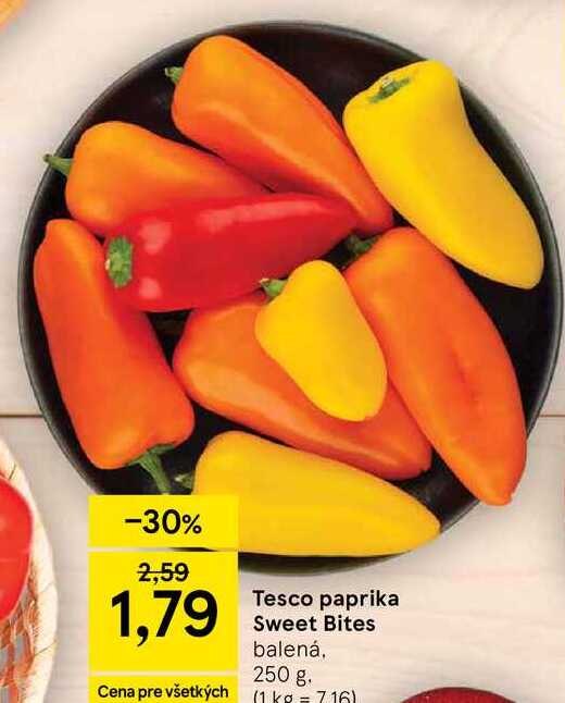 Tesco paprika Sweet Bites balená, 250 g