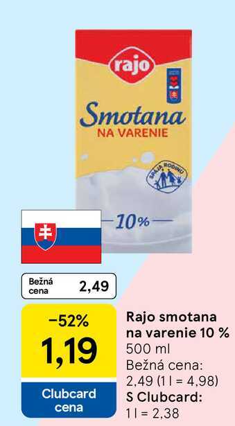Rajo smotana na varenie 10 % 500 ml