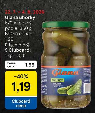 Giana uhorky 670 g