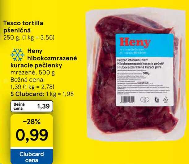 Heny hlbokozmrazené kuracie pečienky mrazené, 500 g