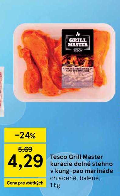 Tesco Grill Master kuracie dolné stehno v kung-pao marináde chladené, balené 1kg