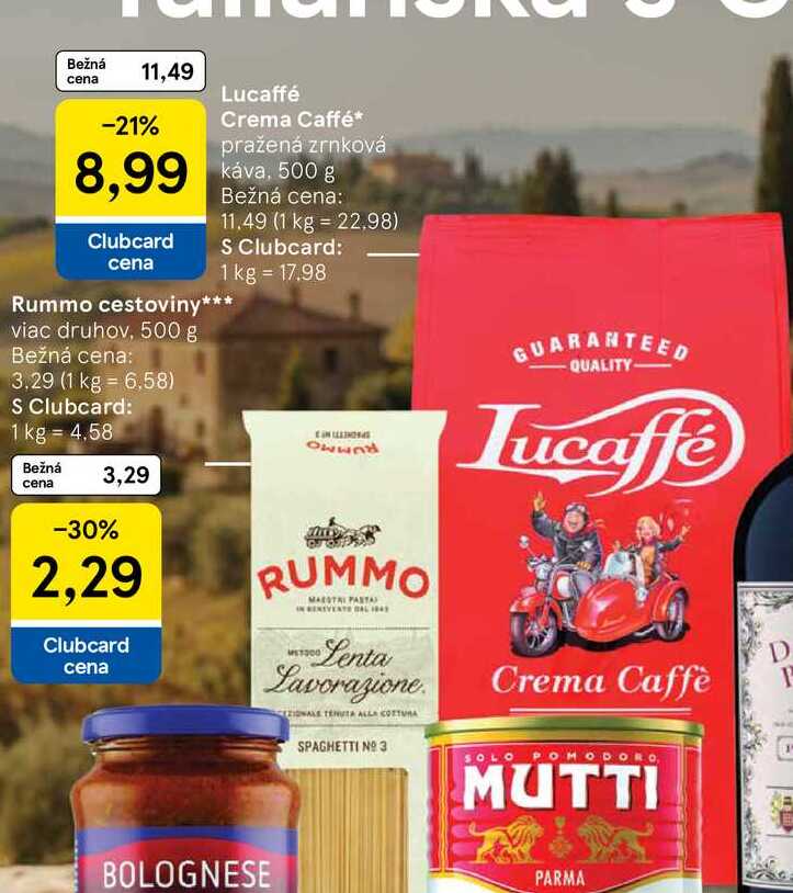 Lucaffé Crema Caffé pražená zrnková káva 500 g
