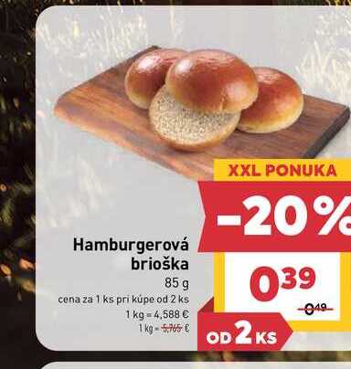 Hamburgerová brioška 85 g 