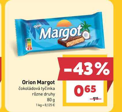 Orion Margot čokoládová tyčinka rôzne druhy 80 g 