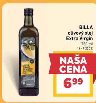 BILLA olivový olej Extra Virgin 750 ml v akcii