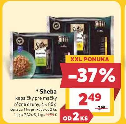 Sheba kapsičky pre mačky rôzne druhy, 4x 85 g