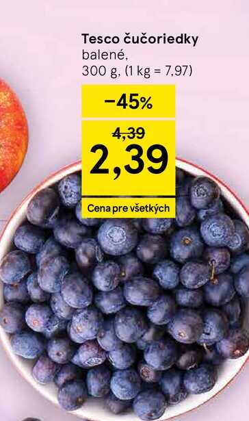 Tesco čučoriedky balené, 300 g