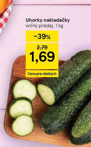 Uhorky nakladačky voľný predaj 1 kg 