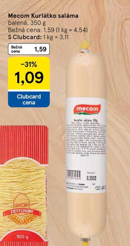Mecom Kuriatko saláma balená, 350 g