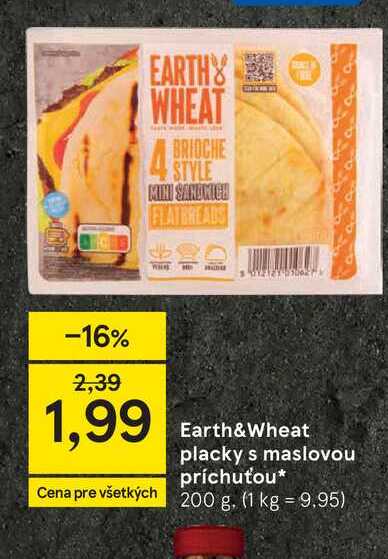 Earth&Wheat placky s maslovou príchuťou 200 g