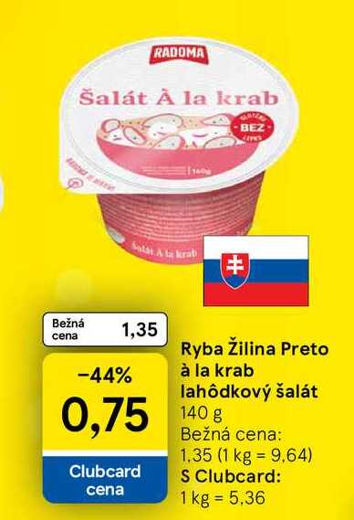 Ryba Žilina Preto à la krab lahôdkový šalát 140 g