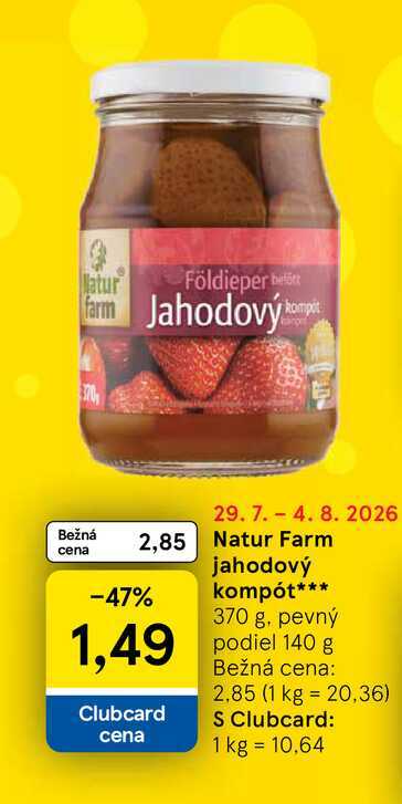 Natur Farm jahodový kompót 370 g