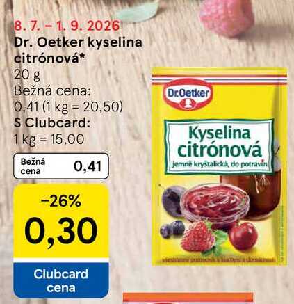 Dr. Oetker kyselina citrónová 20 g