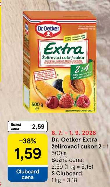Dr.Oetker Extra Želírovací cukor 2:1 500g 