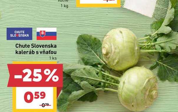 Chute Slovenska kaleráb s vňaťou 1 ks 