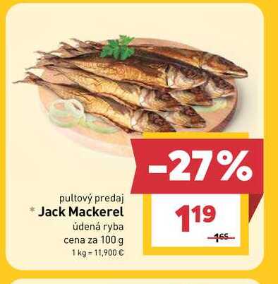 Jack Mackerel údená ryba cena za 100 g