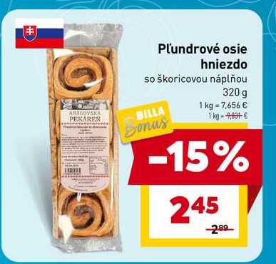 Pl'undrové osie hniezdo so škoricovou náplňou 320 g