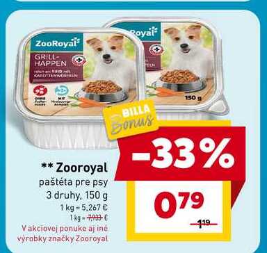 Zooroyal paštéta pre psy 3 druhy, 150 g