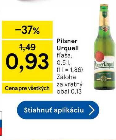 Pilsner Urquell fľaša, 0,5l