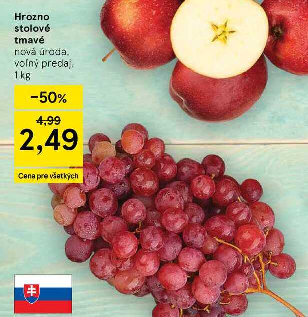 Hrozno stolové tmavé nová úroda, voľný predaj 1 kg 