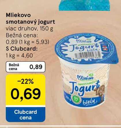 Mliekovo smotanový jogurt viac druhov 150 g